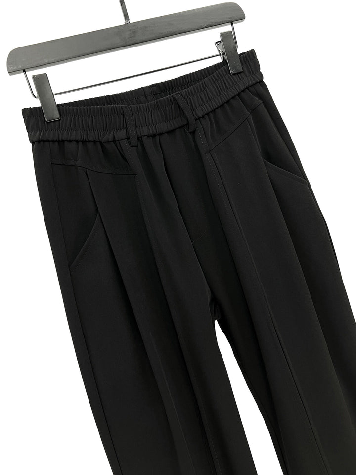 Faltenrockweite Hose mit elastischem Bund