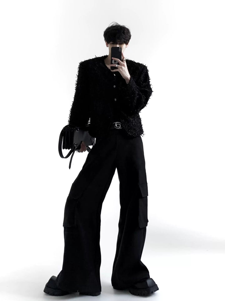Wide-Leg Cargo Pants with Pockets