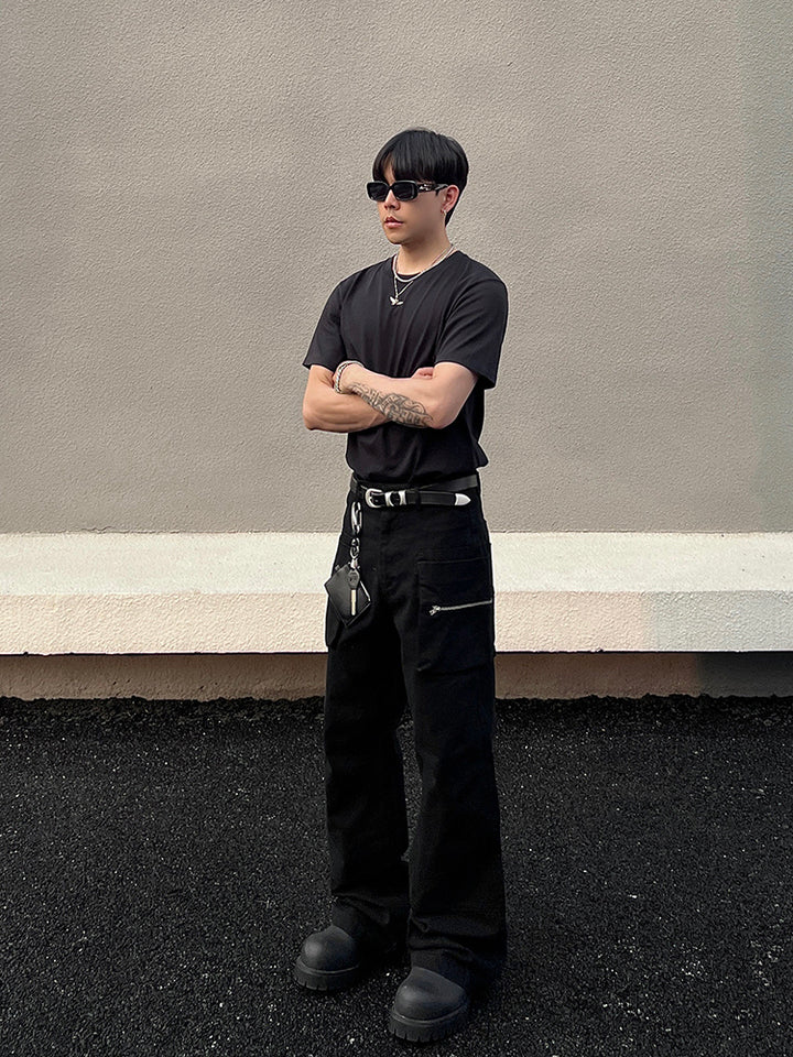 Multiple Pockets Straight-leg Cargo Pants