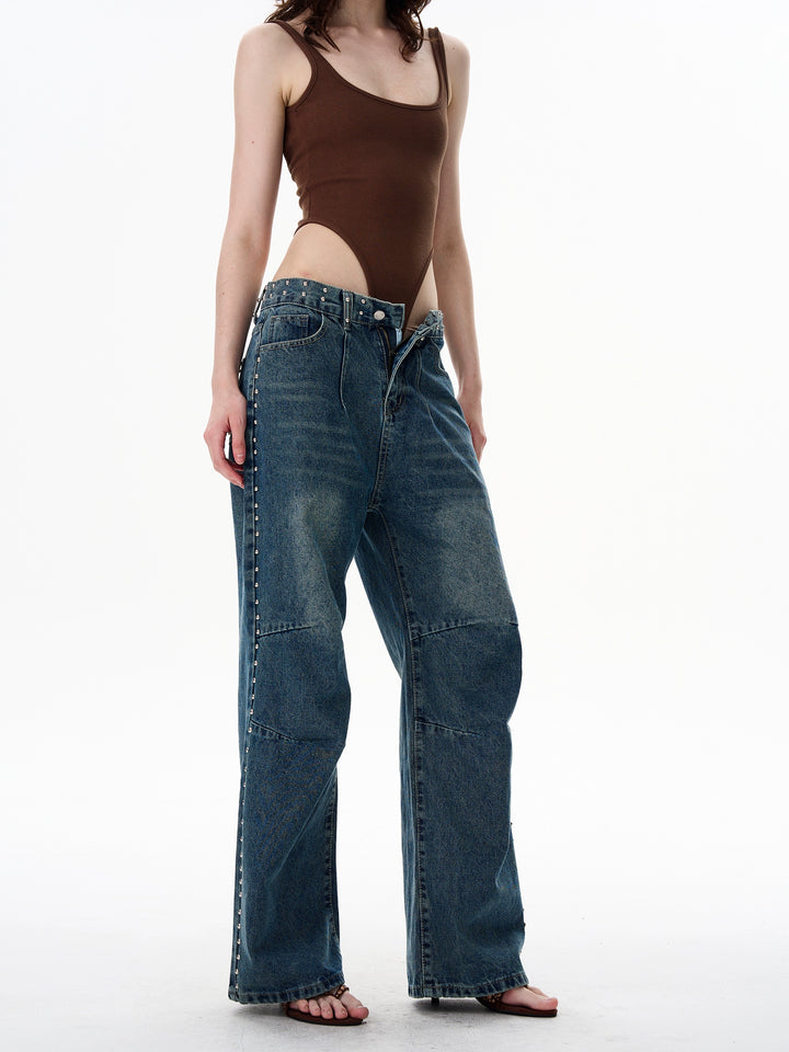 Retro Rivet Bred Ben Jeans Bukser