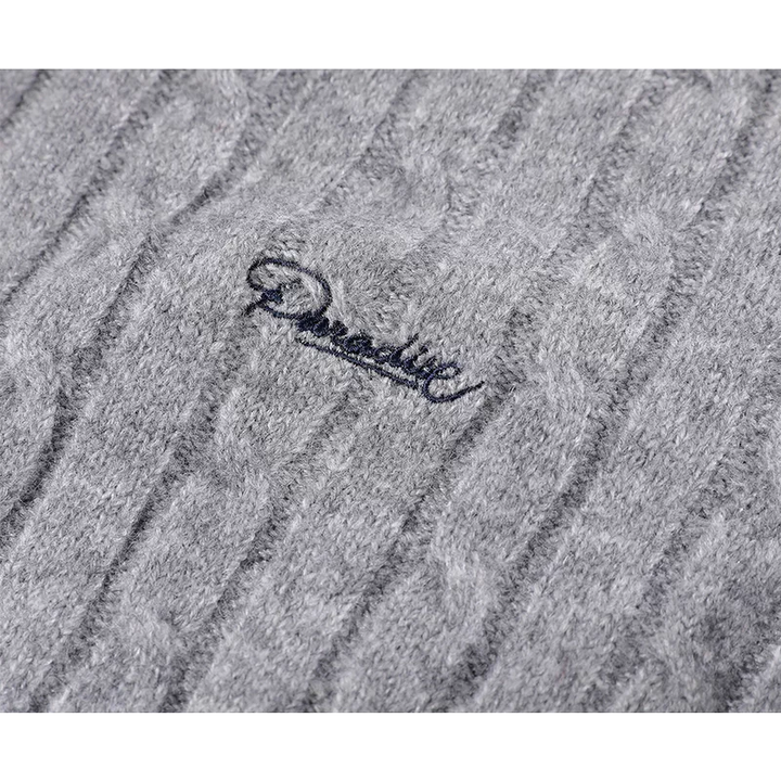 Plaid Lined Knit Zip Up Hoodie