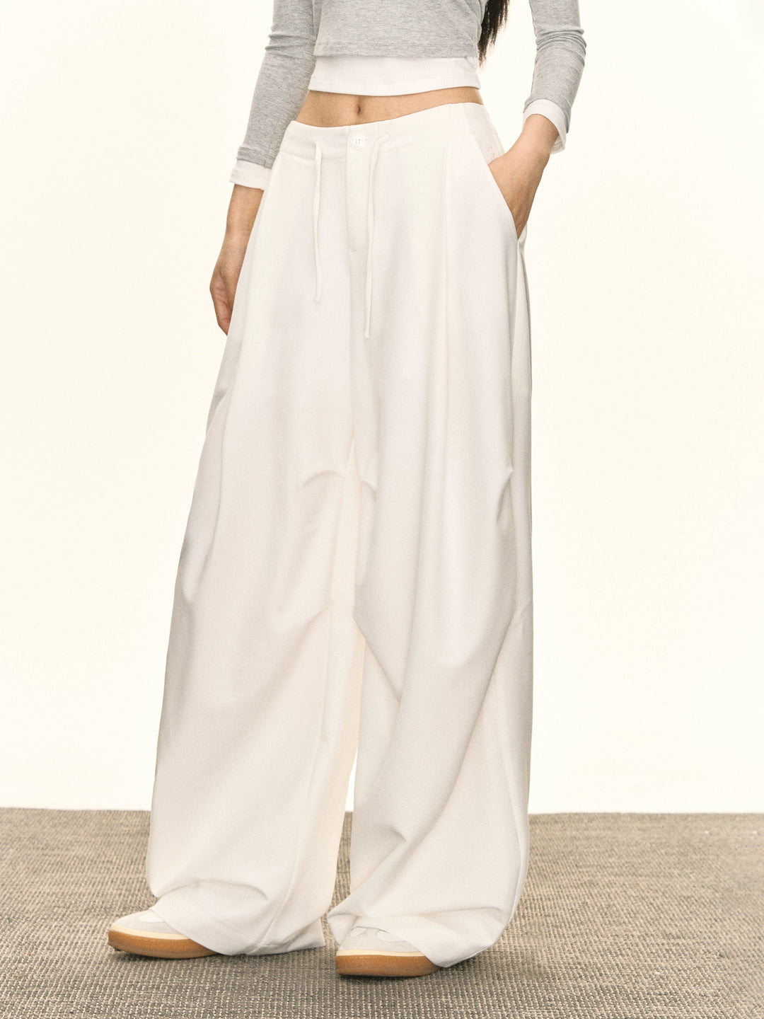 Pantalons larges à taille élastique