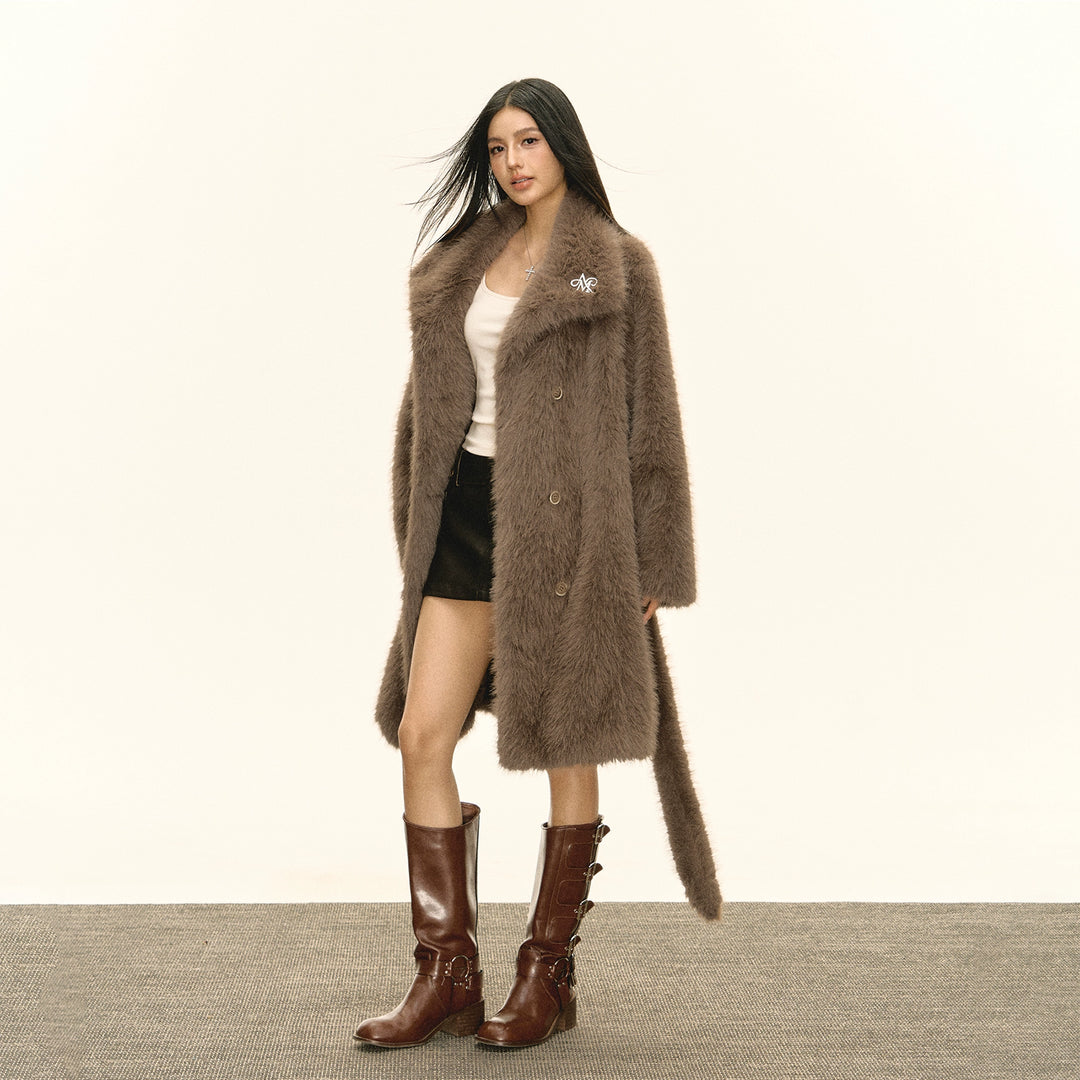 Retro Wool Belted Long Coat