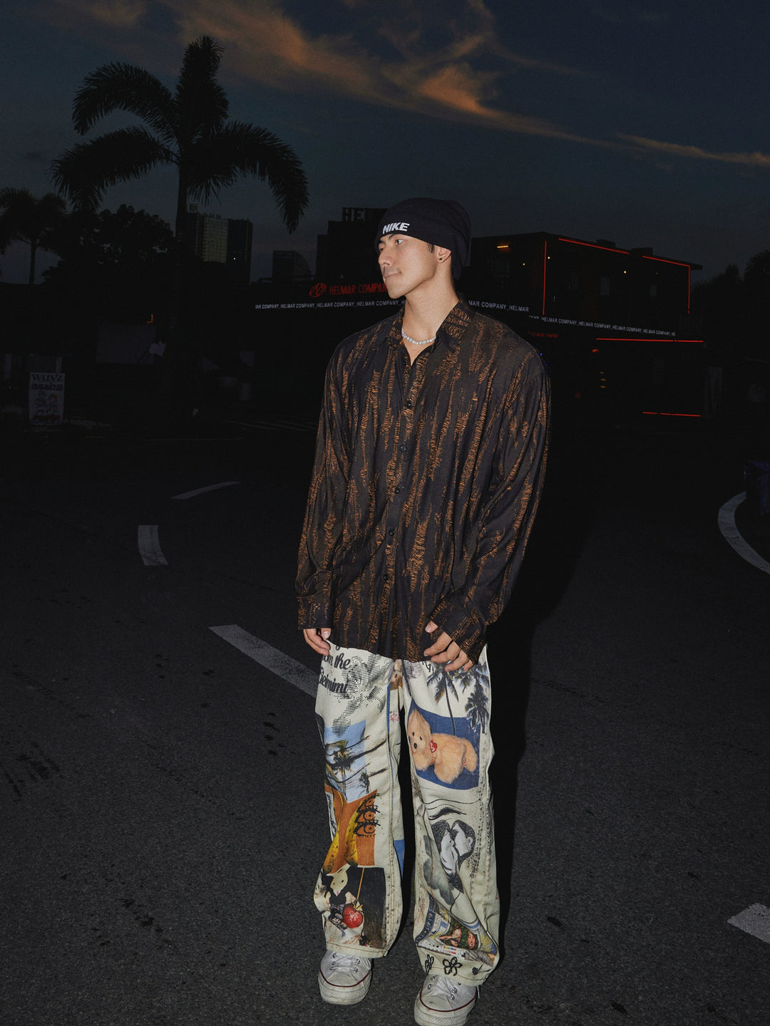 Shale Print Resort Inselstil Hemd