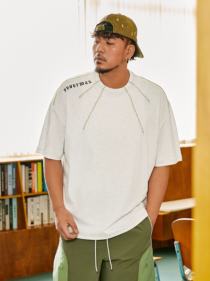 항균 플러스 사이즈 대비 스티치 티셔츠