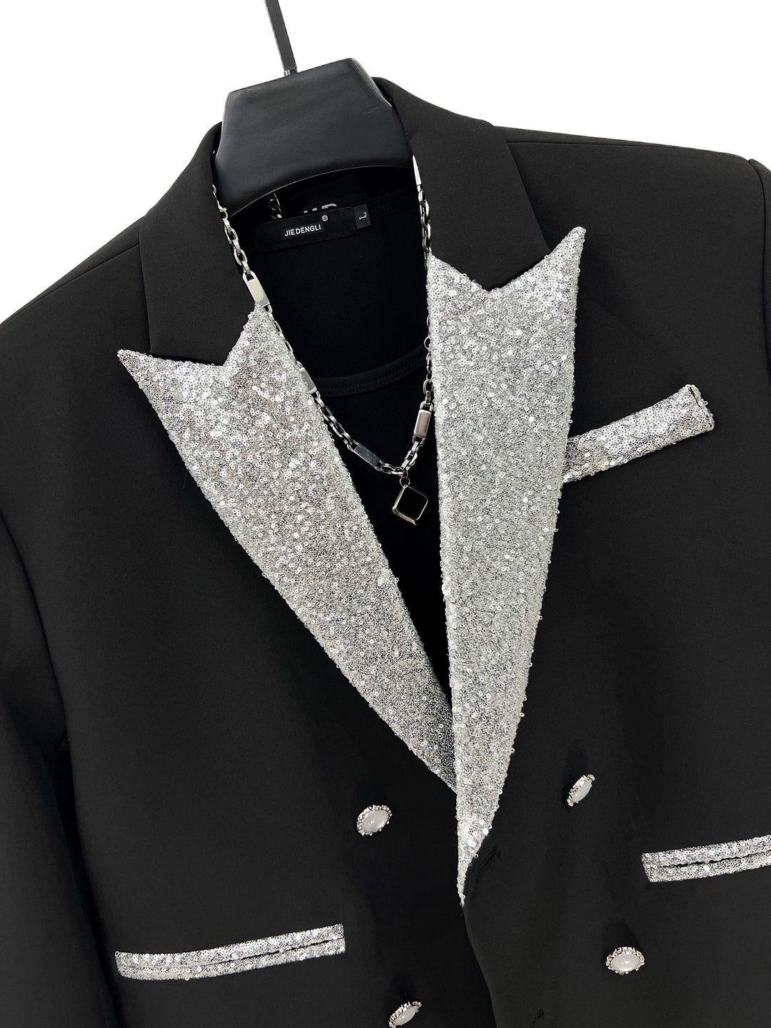 Sequined Double-Breasted Jacket