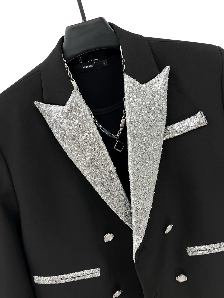 Sequined Double-Breasted Jacket