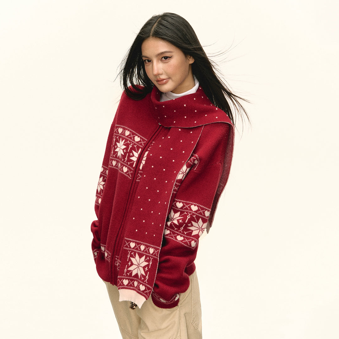 Knitted Zip Cardigan Sweater