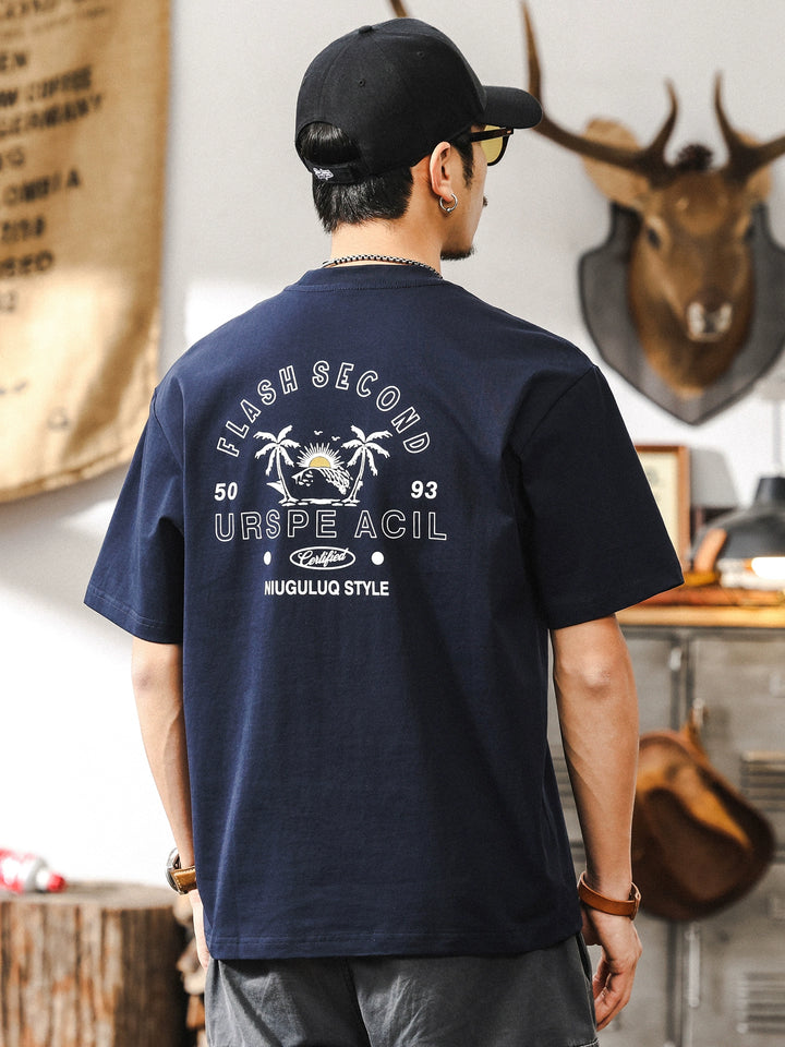 ショートスリーブルーズフィットプルオーバーTシャツ