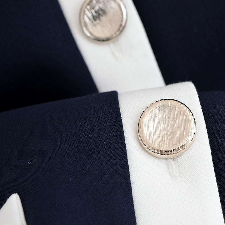 مجموعة سترة قصيرة الأكمام وسروال بتباين الألوان