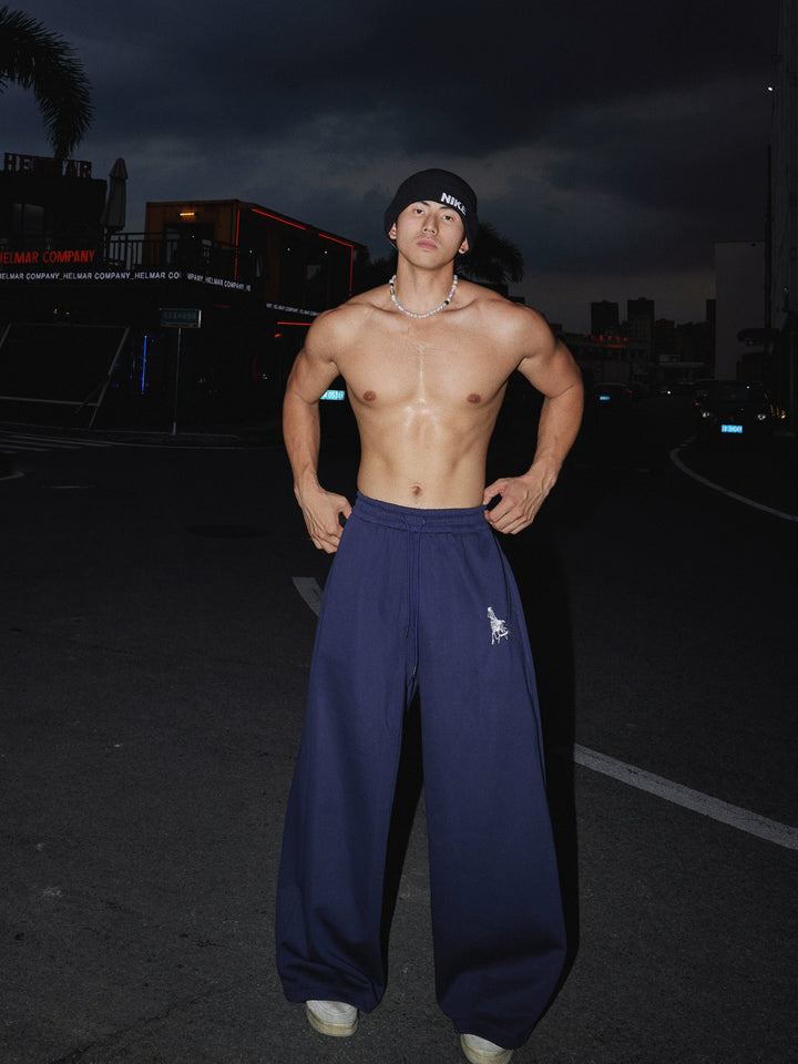 Pferde-Stickerei Kapuzenpullover Hosen Set