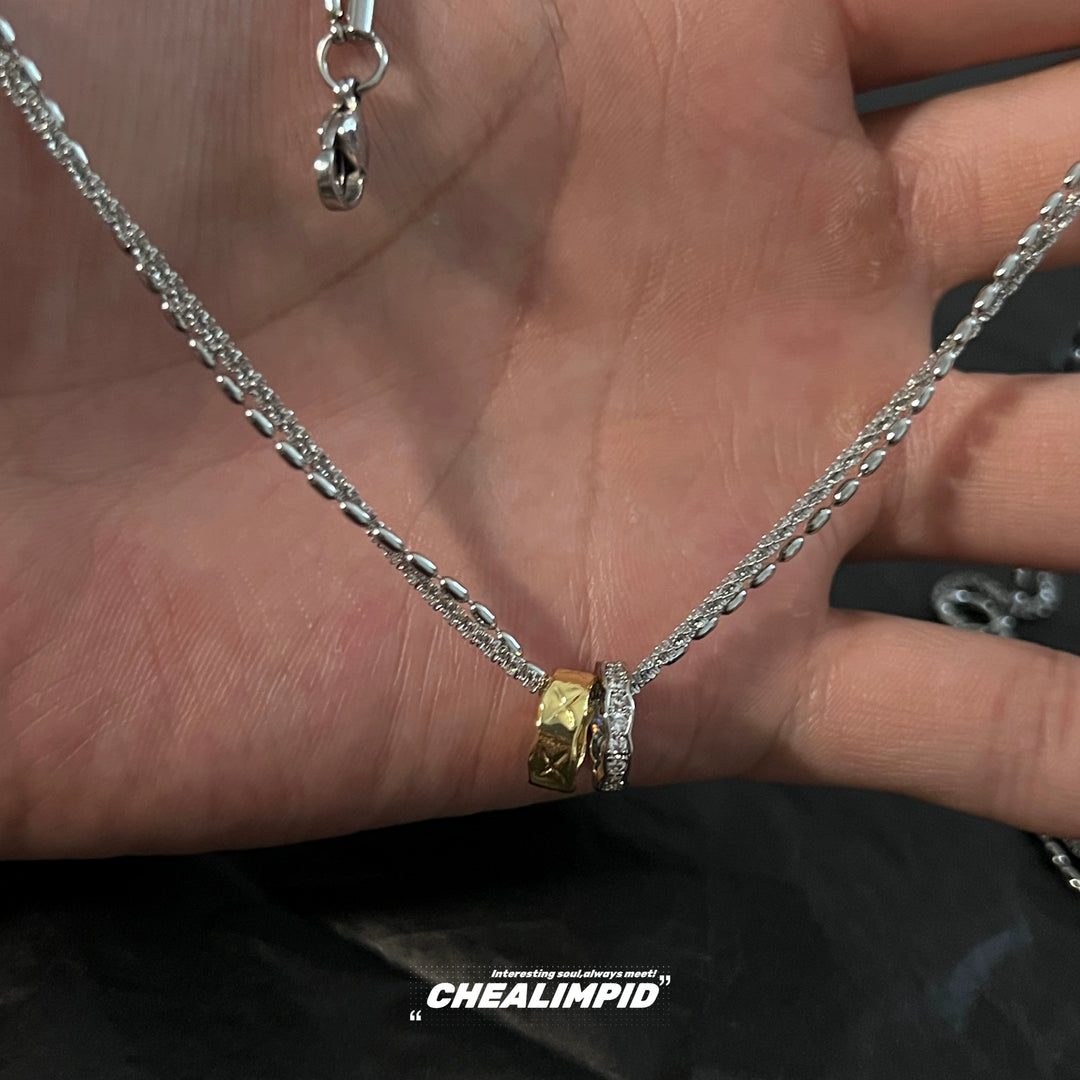 Stacked Ring Pendant Necklace