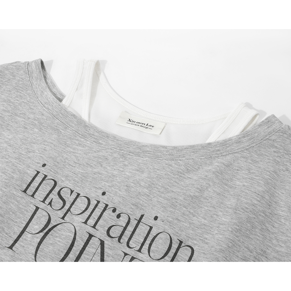 Letter Print Off-Shoulder Top