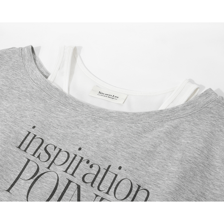 Letter Print Off-Shoulder Top