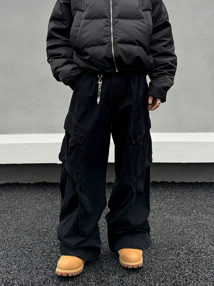 Large Pocket Straight-leg Cargo Pants