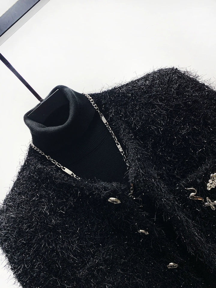 Wool Round Neck Tassel Jacket