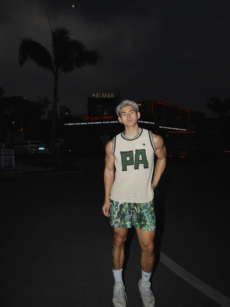 Hip-hop Hollow Letter Knitted Vest