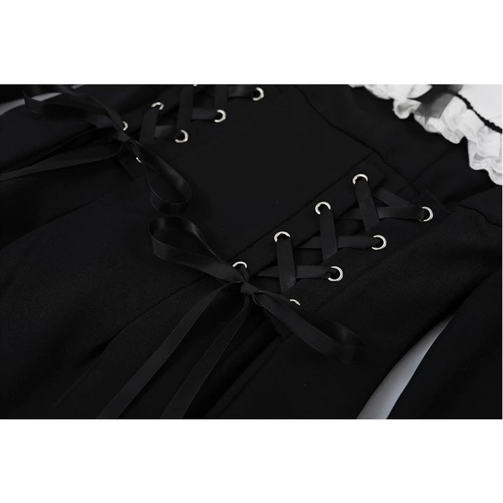 Lace Trim Waist-Defining Maxi Dress