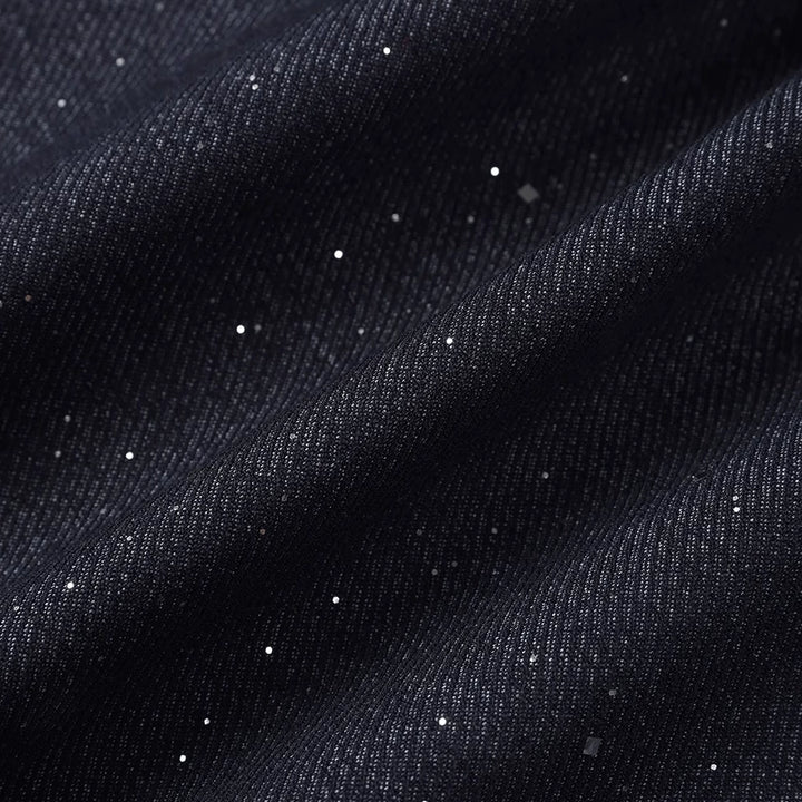 طقم جاكيت جينز وسروال واسع الساقين