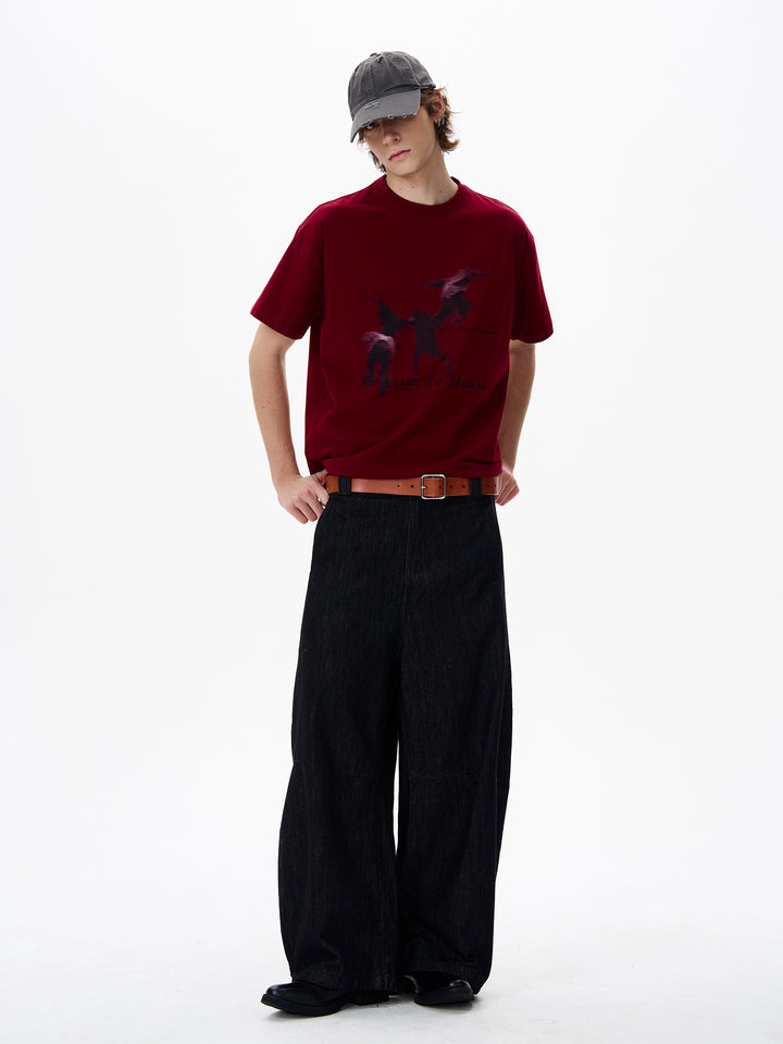 T-shirt a manica corta con stampa grafica e collo rotondo