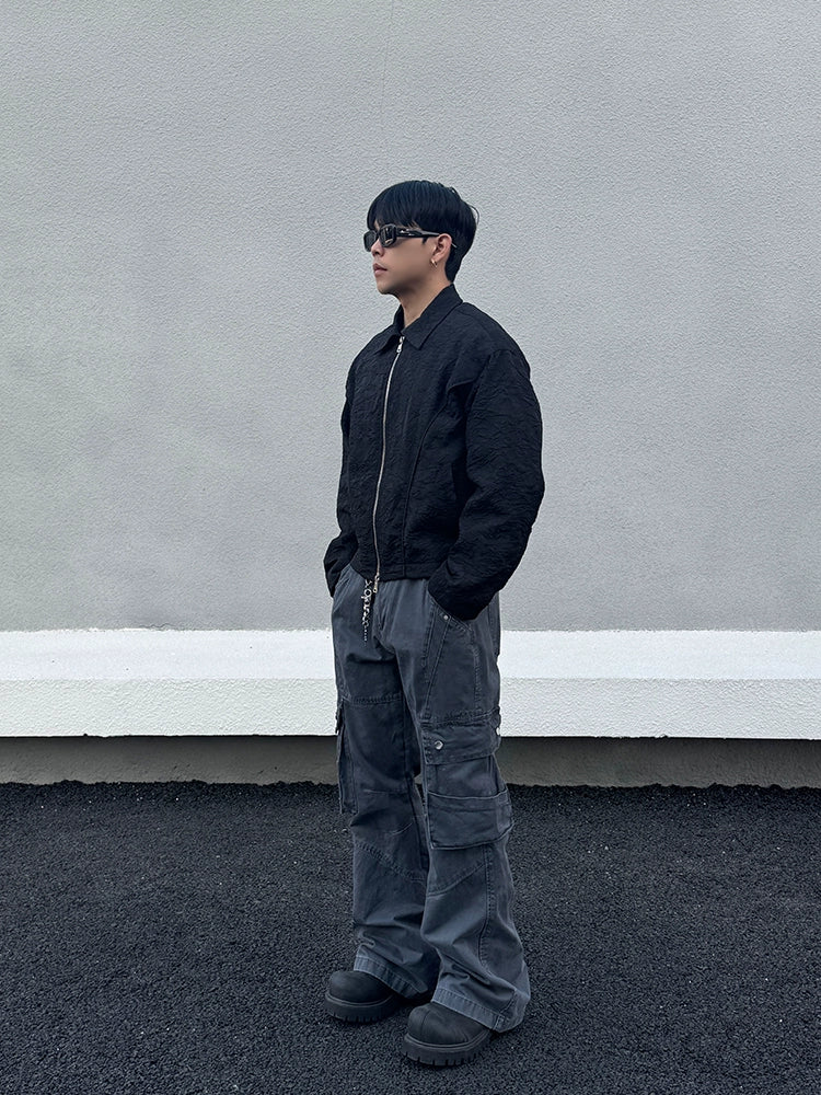 Wide-Leg Multi-Pocket Flared Jeans