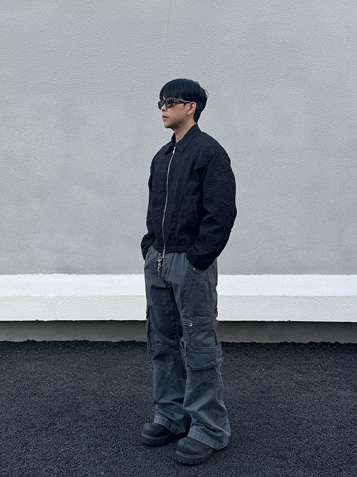 Wide-Leg Multi-Pocket Flared Jeans