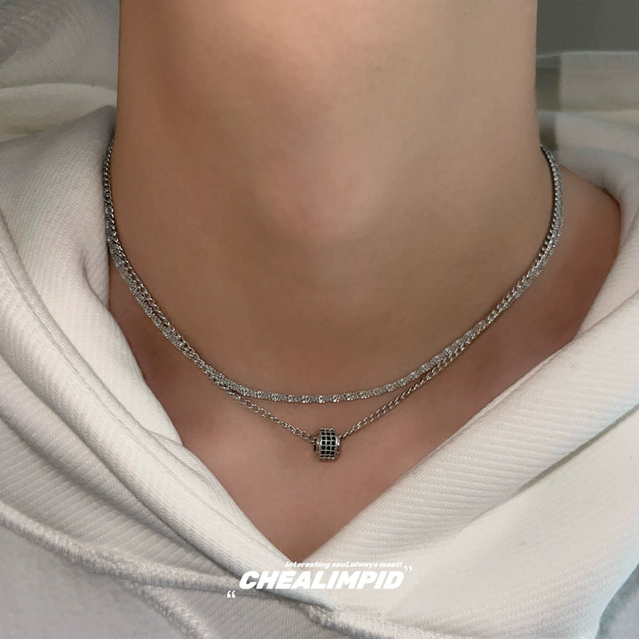 Double Layer Titanium Steel Pendant Necklace