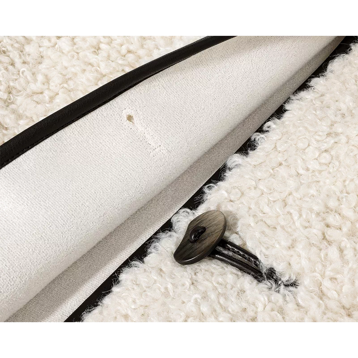 Faux Lambswool Round Neck Button Coat