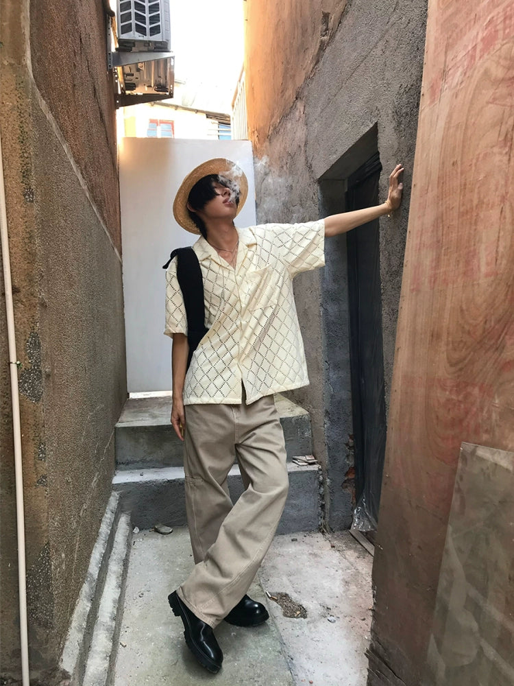 Straight Loose Washed Workwear Jeans