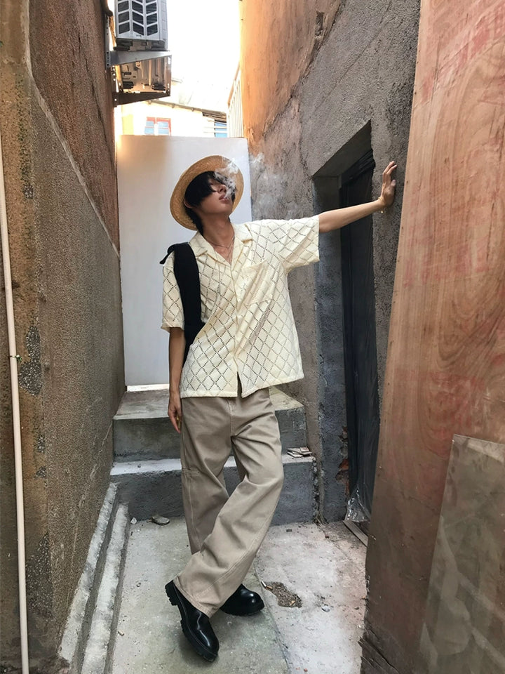 Straight Loose Washed Workwear Jeans