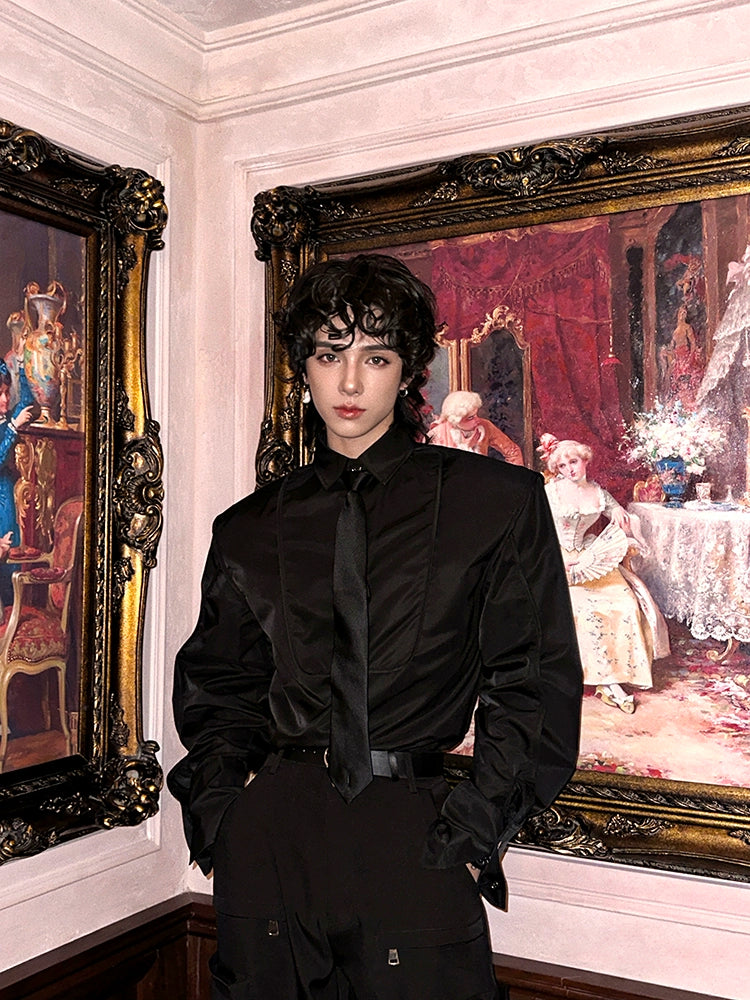 Long Sleeve Loose Fit Dress Shirt