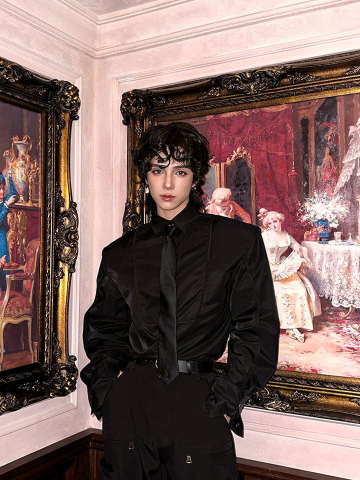 Long Sleeve Loose Fit Dress Shirt