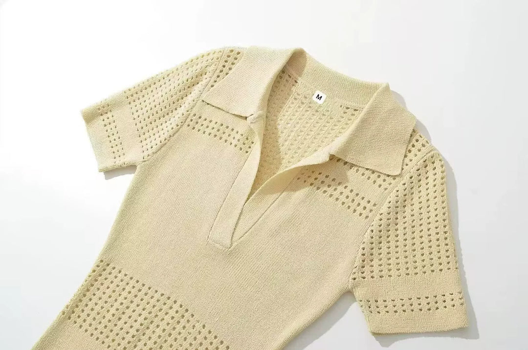 فستان بولو محبوك بتصميم ضيق