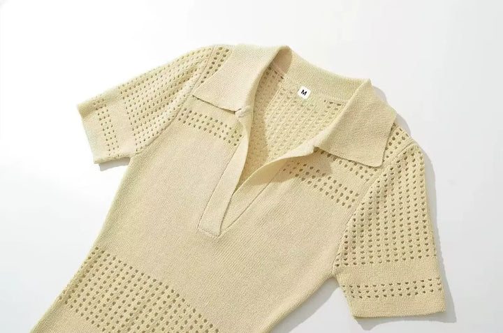 فستان بولو محبوك بتصميم ضيق