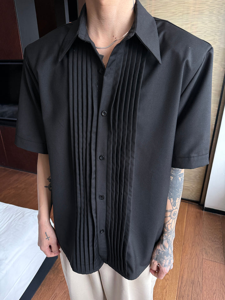 Pleated Short Sleeve Shirt