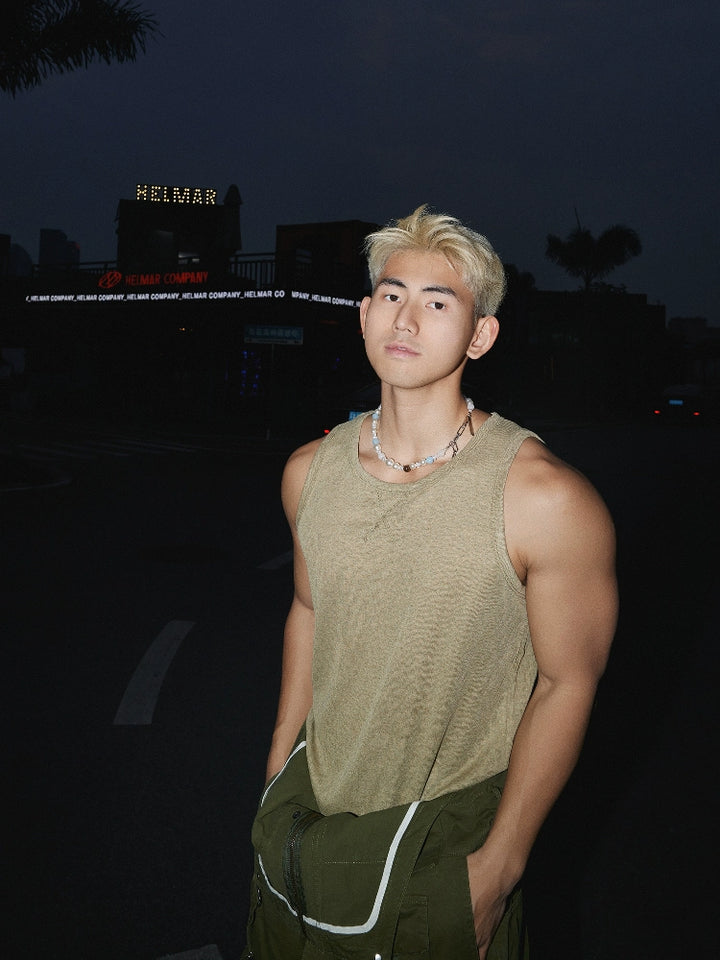 Retro Slim Fit Sleeveless Muscle Vest