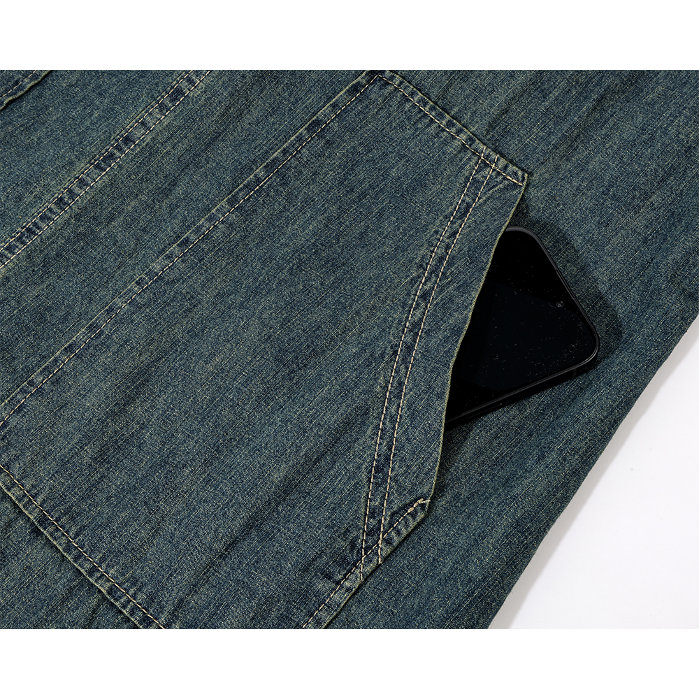 Sleeveless Denim Dress with Pockets