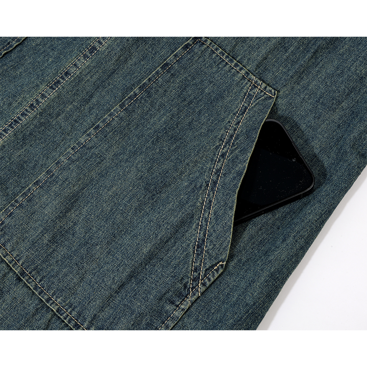 Sleeveless Denim Dress with Pockets