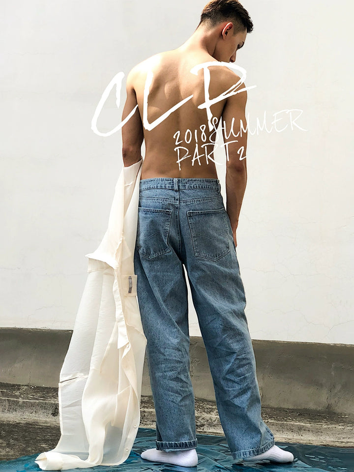 Wide-Leg Retro Loose Fit Jeans