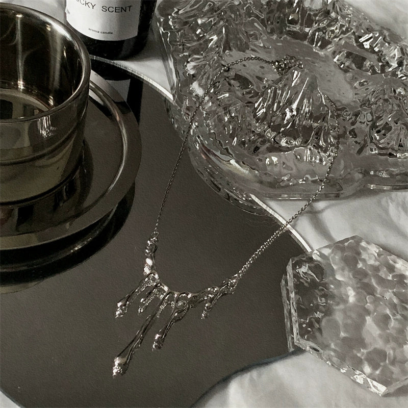 Irregular Liquid Lava Pendant Necklace