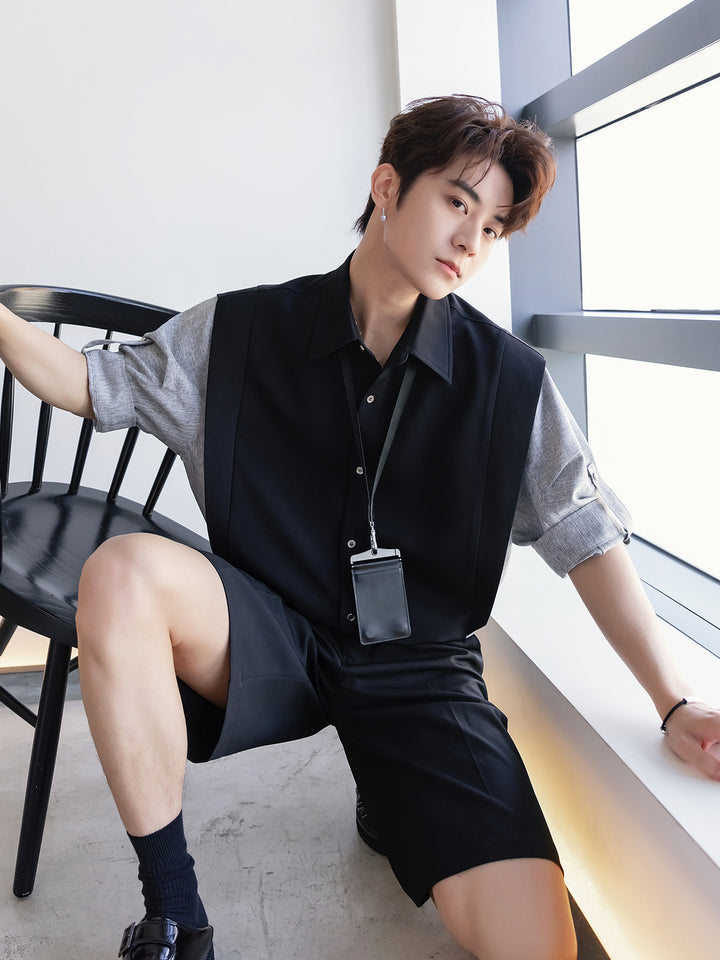 Colorblock Button-Down Shirt