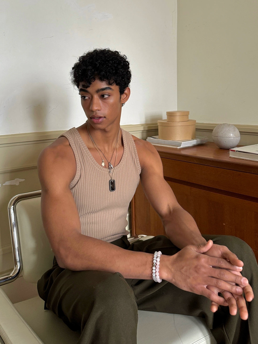 Slim Fit Ribbed Knit Tank Top