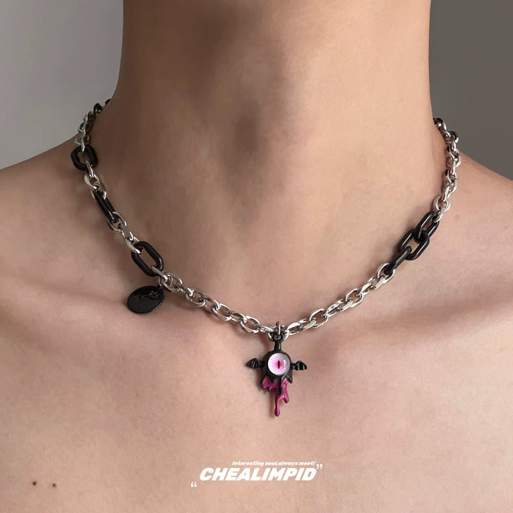 Titanium Steel Devil Pendant Hip-Hop Necklace