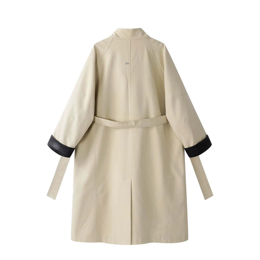 Stand Collar Long Trench Coat
