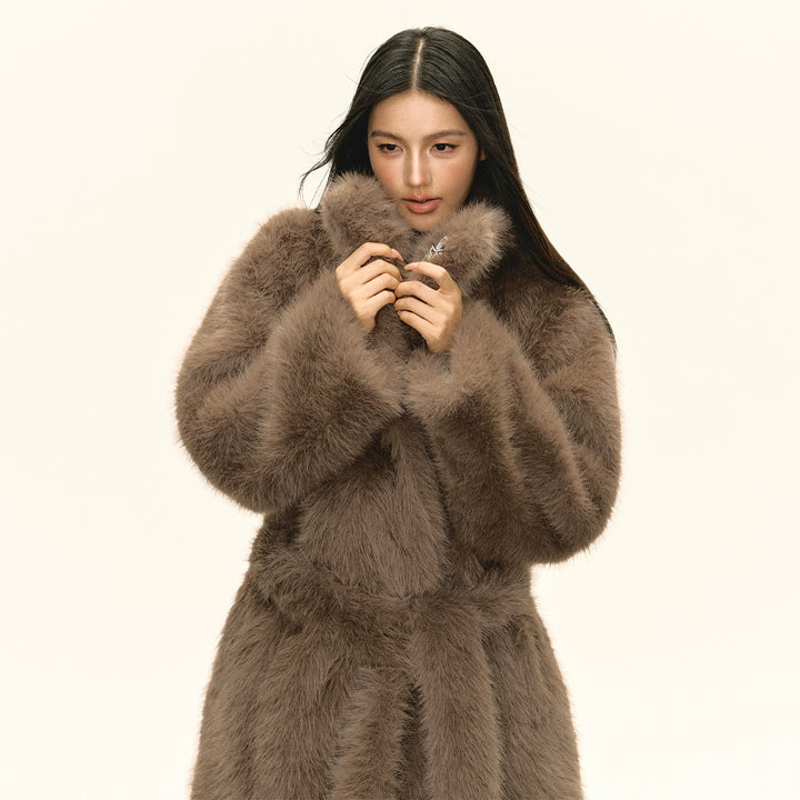 Retro Wool Belted Long Coat