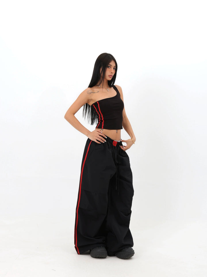 Asymmetrical Off-Shoulder Slim Fit Tank Top
