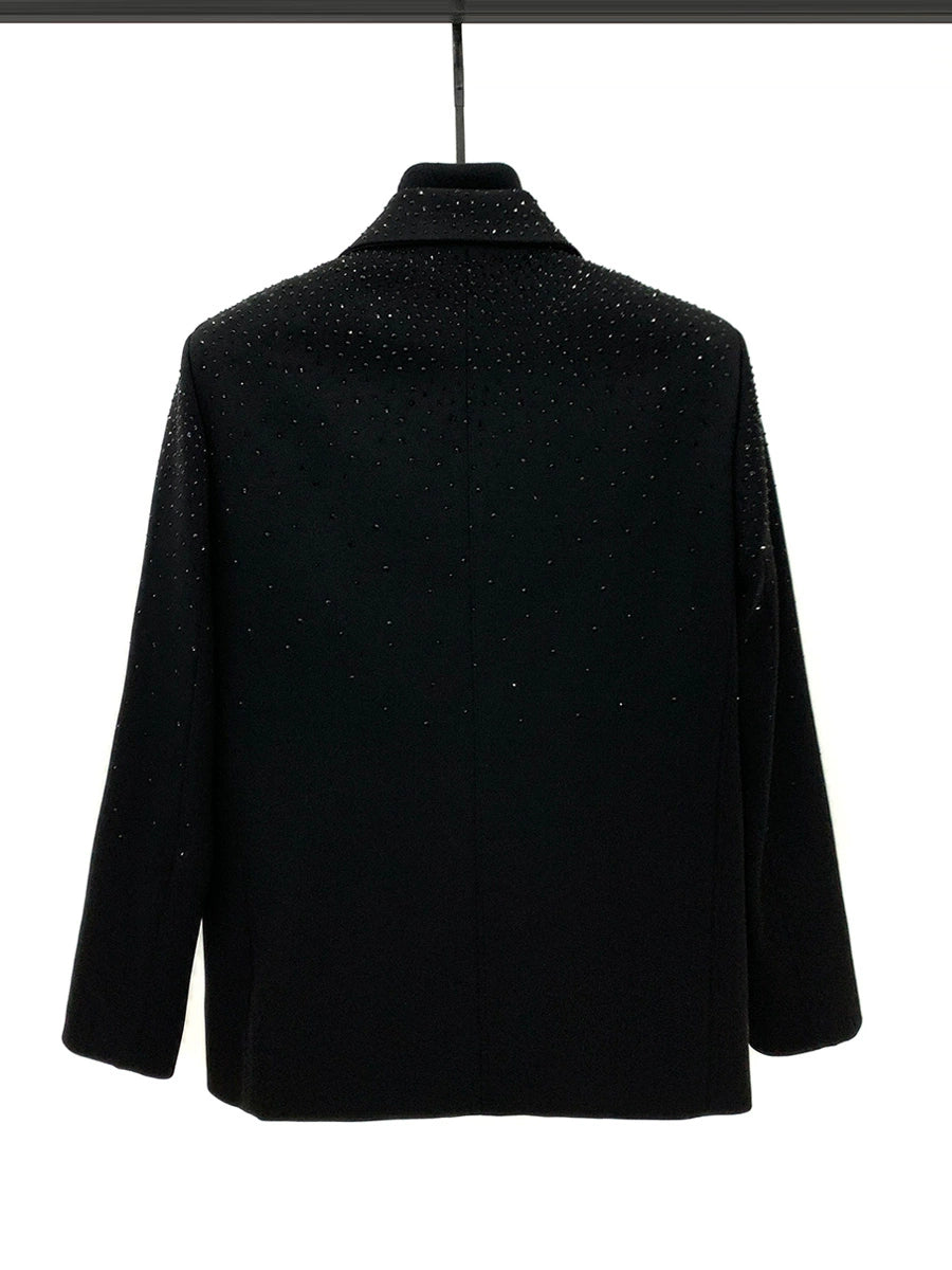 Studded Casual Suit Jacket with Shoulder Pads