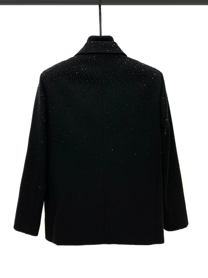 Studded Casual Suit Jacket with Shoulder Pads