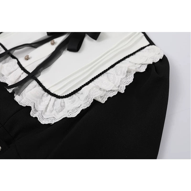 Lace Trim Waist-Defining Maxi Dress