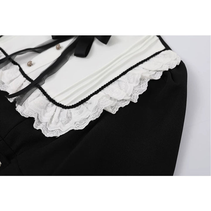 Lace Trim Waist-Defining Maxi Dress